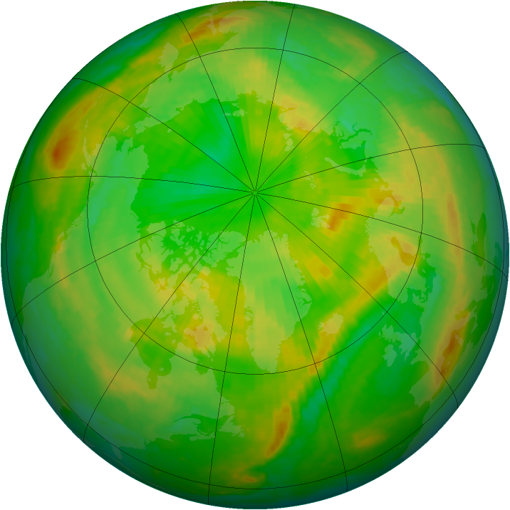 Arctic ozone map for 14 June 2004